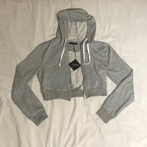 Grey zip up hoodie